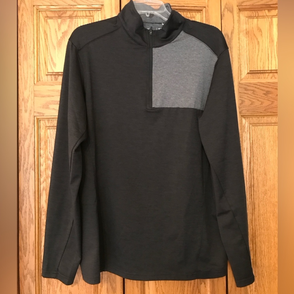 Walter Hagen 11 Majors- Black and Gray Quarter-Zip Pullover  Mens Medium